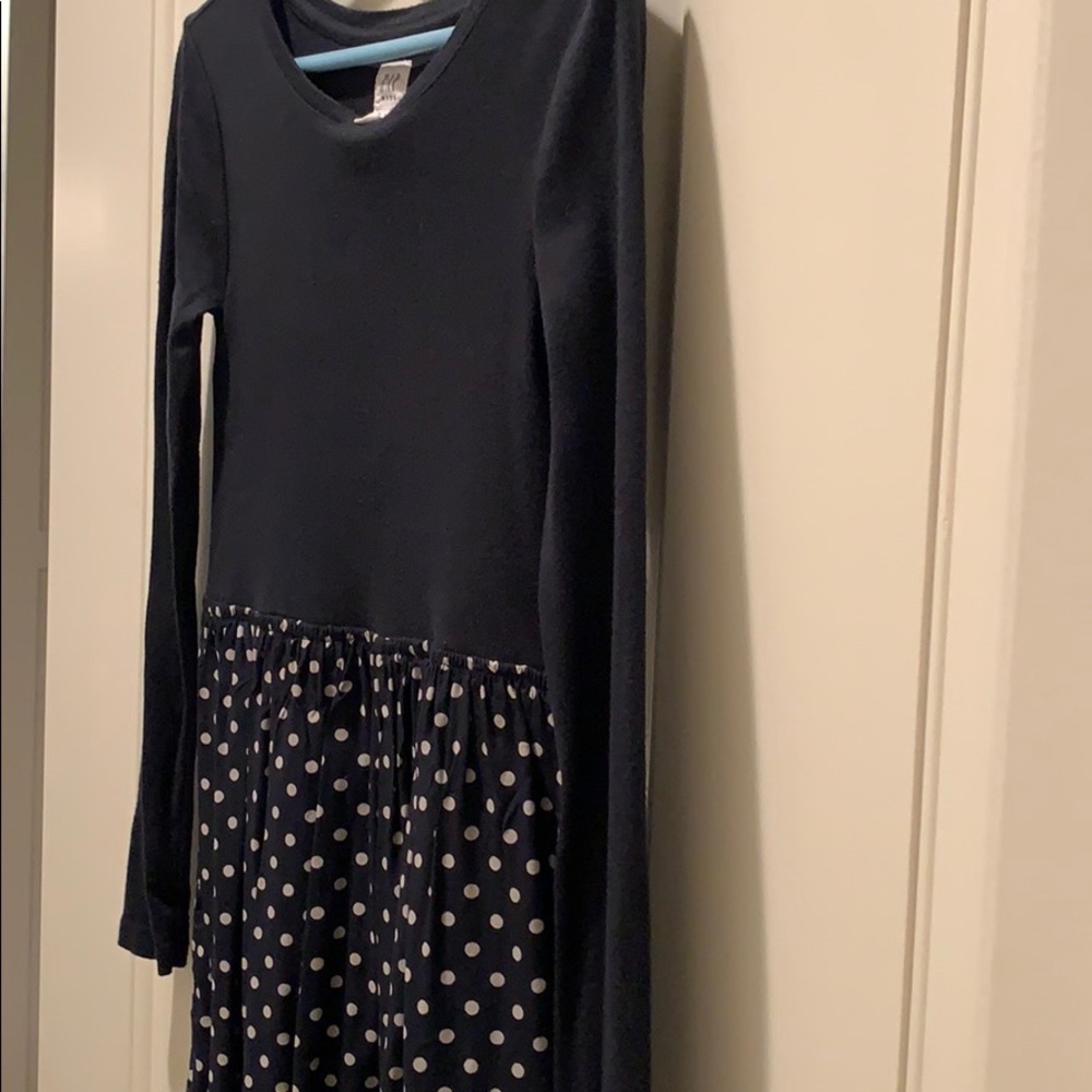 Gap kids girls medium (8) navy polkadot dress.